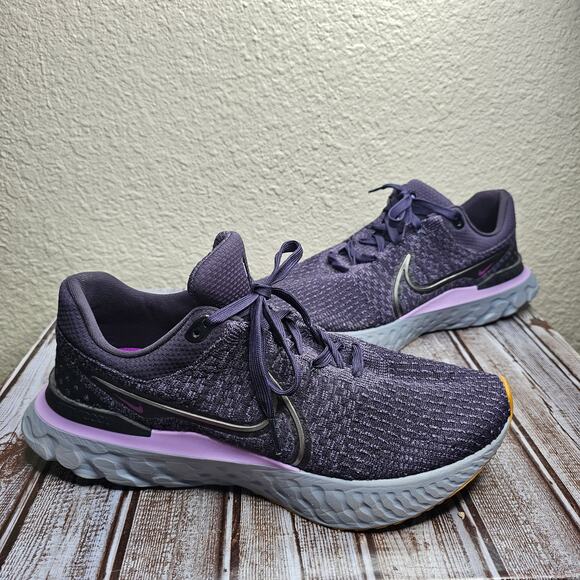 NIKE React Infinity Run Flyknit 3 Running Shoe In Purple mens sneakers Size 12 - Picture 1 of 7
